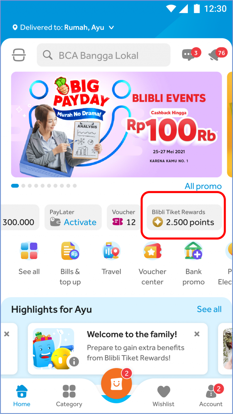 Blibli Tiket Rewards Pusat Bantuan