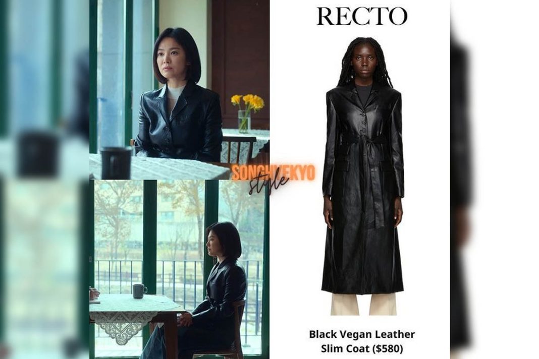 Recto Black Vegan Leather Slim Coat Recto