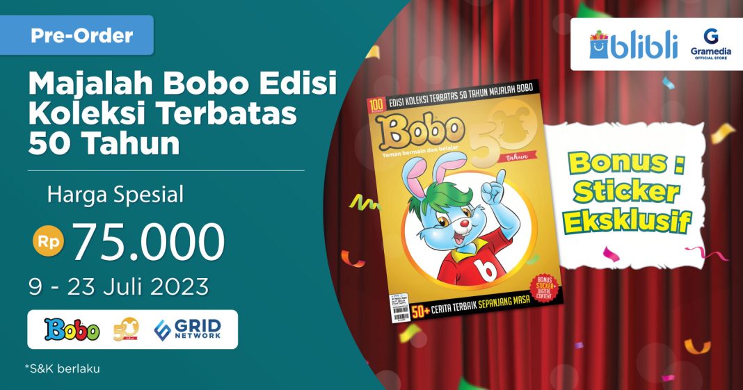 Pre Order Majalah Bobo Edisi 50 Tahun Di Blibli, Banyak Bonusnya ...