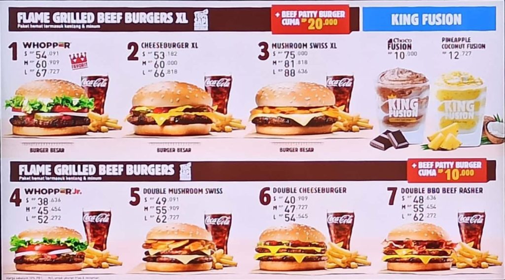 Menu Burger King Lengkap dan Harganya 2024 Blibli Friends