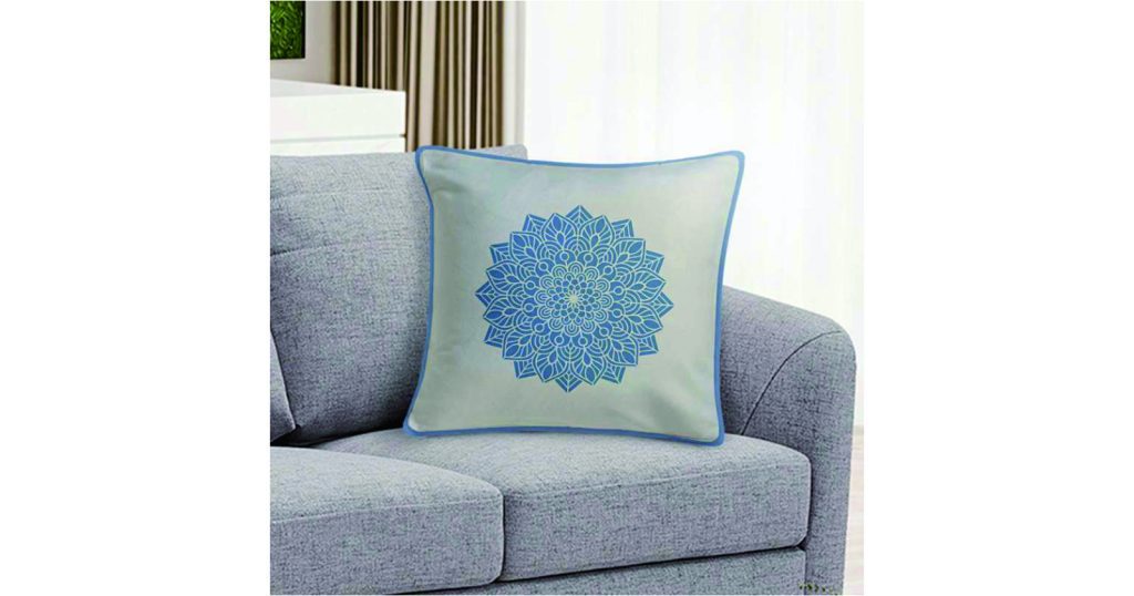 TRUU Cushion Cover Blue Dandelion Center